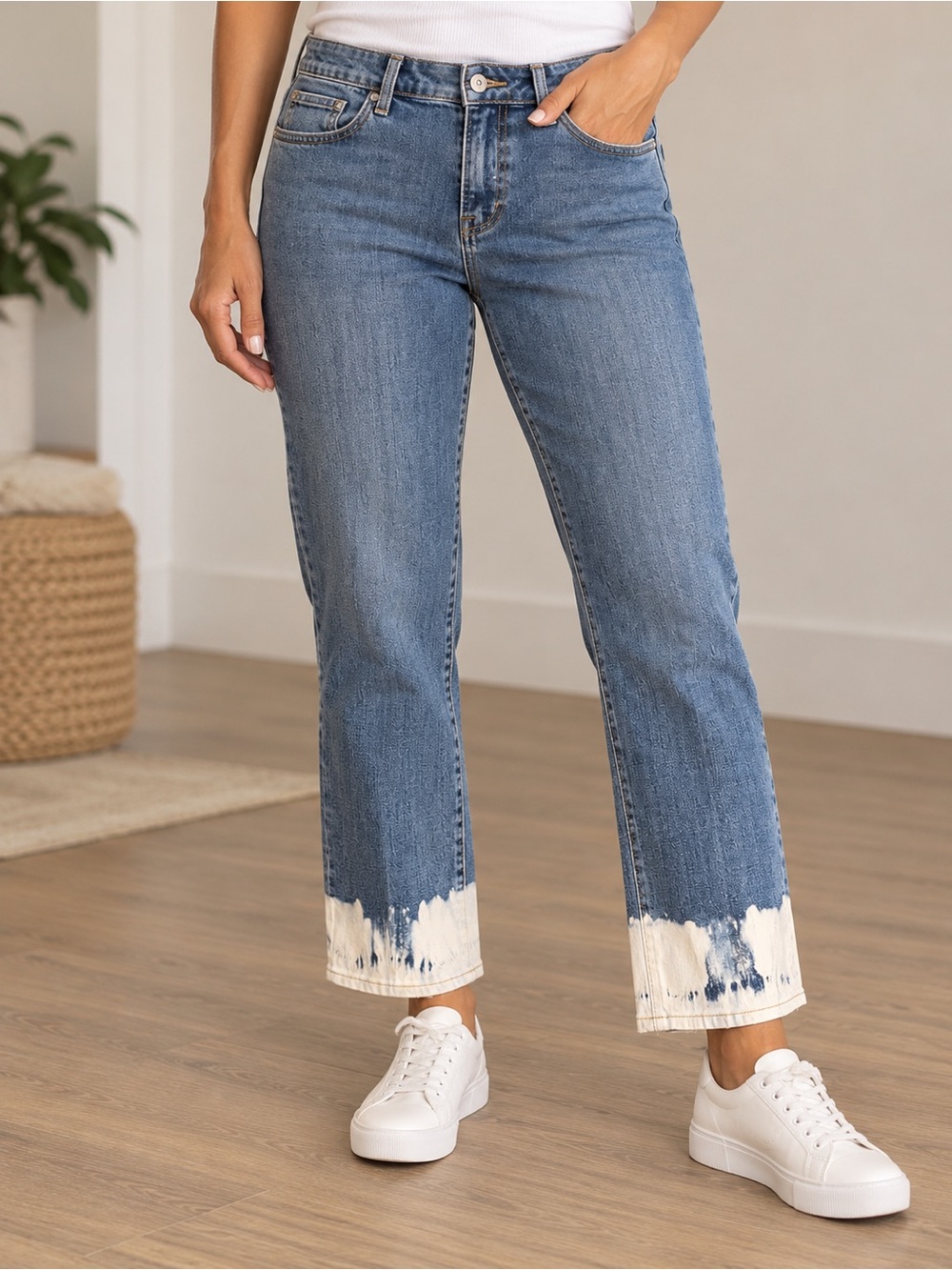 Talbots Modern Ankle Jean Size 16 Dip Dye Hem